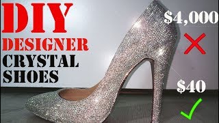 DIY Designer Swarovski Crystal Shoes [upl. by Ute33]