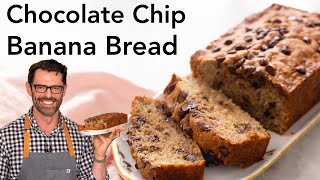 EASY Chocolate Chip Banana Bread Recipe [upl. by Yrrad]