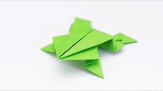 ORIGAMI JUMPING FROG Traditional model [upl. by Nofpets]