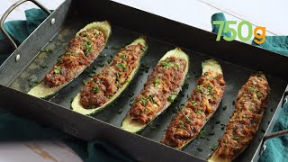 Recette des courgettes farcies au boeuf et ciboulette  750g [upl. by Eerat298]