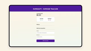 Build an Expense Tracker App with HTML CSS and JavaScript [upl. by Dnomra]