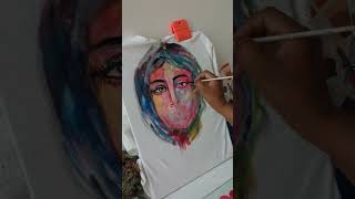 Abstract figurative painting on top fabricpainting kaviartstudio shorts viralreels [upl. by Atteroc]