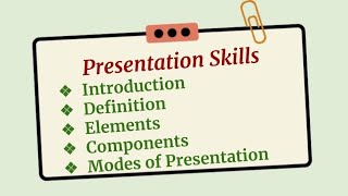 Presentation Skills in HindiUrduElementsComponentsDefinitionModes of Presentation [upl. by Pittman]