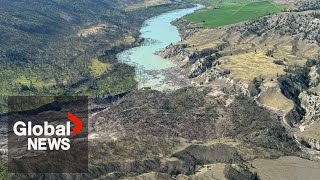 BC landslide Fears of giant water gush in Chilcotin River rise [upl. by Kling]