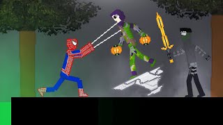 SpiderMan vs Green Goblin and New Goblin on Acid Sea in People Playground [upl. by Dnaltroc]