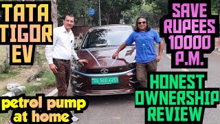 TATA TIGOR EV 2023 HONEST OWNERSHIP REVIEW  SAVE MONEY 💖 HAPPY CUSTOMER 🤩 MUST WATCH [upl. by Aerdnu216]