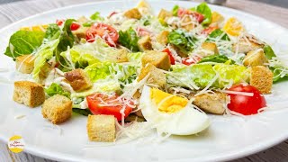 Салат quotЦЕЗАРЬquot Самый Простой и Вкусный Салат Простая Заправка БЕЗ ЯИЦ [upl. by Benildas184]