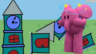 Hickory Dickory Dock  The elephant Elly Pocoyo went up the clock [upl. by Blatt390]