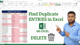 How to Find and Remove Duplicate Entries in Microsoft Excel  Find Duplicate Data in Excel [upl. by Boyce]