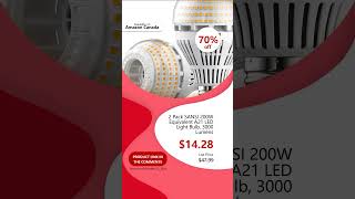 2 Pack SANSI 200W Equivalent A21 LED Light Bulb 3000 Lumens [upl. by Ecyrb]