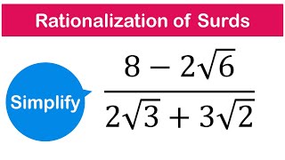 How to Rationalize the denominator with a Surd  SHS CORE  ELECTIVE MATH [upl. by Ellenar]