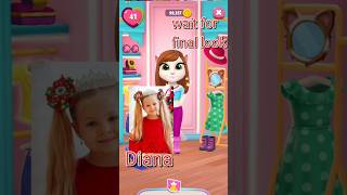 Angela Makeover Diana how look Angela 🤔💝 shorts gaming talkingangela [upl. by Monjo]