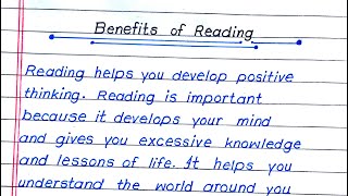 Benefits of Reading  Why reading is Important  Essay on Benefits of Reading [upl. by Pincus585]