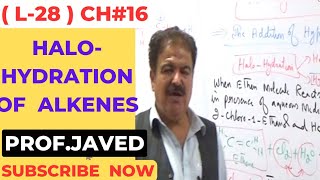 HaloHydration of Alkenes  L28 2nd year Chemistry  Urdu  Hindi  By ProfJaved khan Yousafzai [upl. by Acinod314]