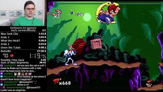 2716 Earthworm Jim any genesis normal difficulty speedrun [upl. by Peadar]