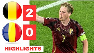 Belgium vs Romania HIGHLIGHTS amp ALL GOALS 20  De Bruyne Goal  EURO 2024 [upl. by Anahgem]