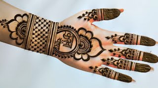 Karwa chauth 2024 Easy Mehndi design  Simple mehandi design  Mehandi ka design  Mehndi designs [upl. by Ayekan213]