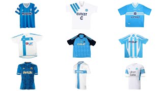 Nouveau maillot de lOM 20212022  tous les maillots depuis 1989 [upl. by Niuqauj]