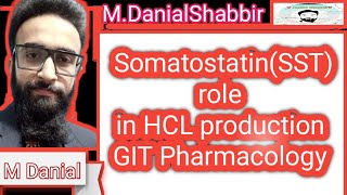 Somatostatin role in Hcl production GIT Pharmacology M Danial shabbir [upl. by Ahsaela]