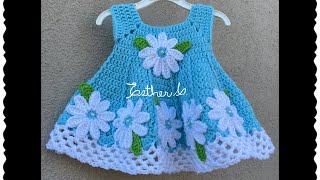 Vestido tejido a crochet para bebé 36 meses [upl. by Ydissahc]