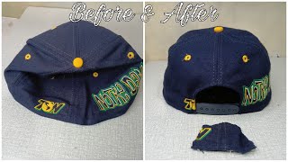 Vintage notre dame cap restoration fitted to snapback [upl. by Ais]