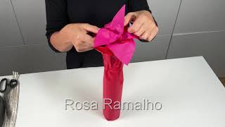 🍾🎄🧑‍🎄🎁how to gift wrap a bottle diy crafts with tissue paper [upl. by Atelahs]