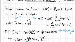 Sampling Signals 1113  Ideal BandLimited Interpolation ie Sinc Interpolation [upl. by Eudoca]