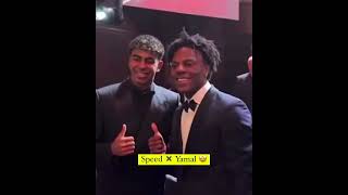 ISHOWSPEED with LAMINE YAMAL 🥶💀 at the ballon dOr gala ishowspeed lamineyamal ballondor [upl. by Bigford761]