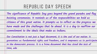 26 January Speech  Republic day Speech [upl. by Ydaf]