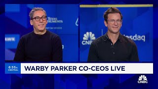 Warby Parker coCEOs on expansion strategy Vast majority of Americans want to go into a store [upl. by Einwahs154]