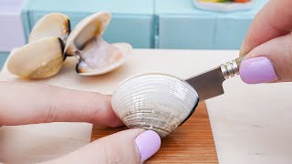 Delicious Clam Chowder in Miniature Kitchen  ASMR Cooking Mini Real Food [upl. by Elleb906]