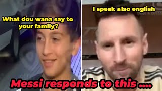 Lionel Messi reaction on hearing Thiago Messi speak pure English [upl. by Vachil]