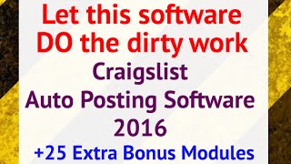 Craigslist Auto Posting Software 2016 [upl. by Vachell]