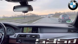 BMW 535d xDrive Touring 313HP POV Autobahn Drive  End of A92  F10 F11 [upl. by Baryram]