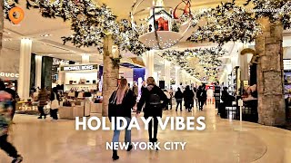 NYC Holiday Vibes in Macys  Bloomingdales  Saks Fifth  Bergdorf Goodman 4K [upl. by Kudva]