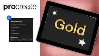 Procreate tutorial Metallic effect 3 ways [upl. by Aitsirhc]