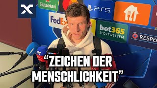 Thomas Müller über die stillen BayernFans aufgrund eines Notfalls  FC Bayern 10 Benfica [upl. by Neram501]