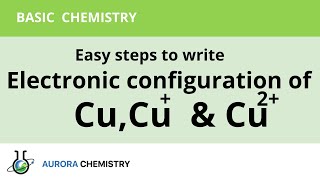 Write ELECTRONIC CONFIGURATION of CuCu and Cu2 [upl. by Asyle232]