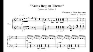 Pokémon X amp Y  Kalos Region Theme Piano Sheet Music [upl. by Elysha148]