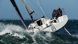 Surfing at 21 knots aboard the Jeanneau Sun Fast 3600 [upl. by Eelyme]