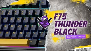 Aula F75 Thunder Black TriMode Wireless Mechanical Gaming Keyboard  Gray Wood Switch [upl. by Gardiner311]