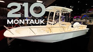 The Unsinkable 210 Montauk with 200 HP Mercury Outboard [upl. by Enneyehc]