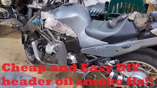 Kawasaki Concours 14 header smoke on startup fix for 688 and its easy peasy [upl. by Jedediah]