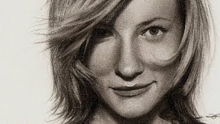 Cate Blanchett Portrait Drawing ᴴᴰ [upl. by Georgina962]