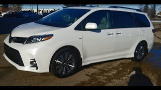 2018 Toyota Sienna XLE AWD in Blizzard Pearl review of features and demostration [upl. by Leimaj]