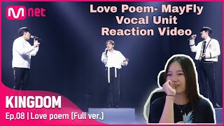 MAYFLY VOCAL UNIT LOVE POEM SEO EUNKWANG BTOB JONGHO ATEEZ SEUNGMIN STRAY KIDS Reaction Video [upl. by Alicul923]