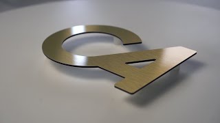 Aluminiumverbund gold gebürstet Butlerfinish mit Abstandhaltern 4k Materialvorschau [upl. by Malilliw]