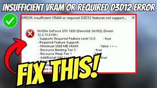 Fix God of War Ragnarok Insufficient VRAM or Required D3D12 Error [upl. by Finnigan]