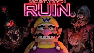 Wario plays FIVE NIGHTS AT FREDDYS SECURITY BREACH RUIN DLC [upl. by Llerryt]