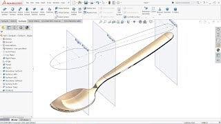 Solidworks Surface Tutorial  How to make Spoon in Solidworks [upl. by Milissent184]